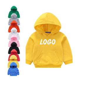 2022   Custom Logo Toddler Boys Hoodies Sweatshirts Solid Color Oversized Pullover Terry Cotton  Sweatshirt