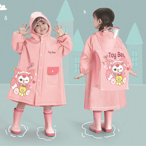 Children’s EVA Raincoat for Boys-Bicycle Tour for Universal Fit for Kindergarten & Primary School Students