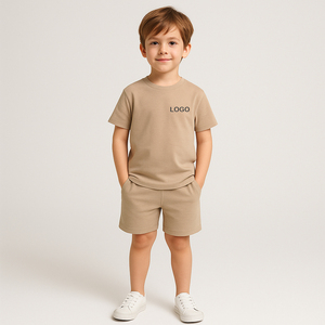 2025 New Arrival  Summer Clothing 2Pcs Outfit Basic Cotton T-Shirt and Shorts Set Factory Wholesale Price
