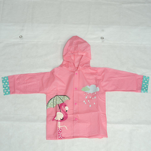Most Popular Cute Raincoat pink Color With Customized Printing logo  PVC Raincoat